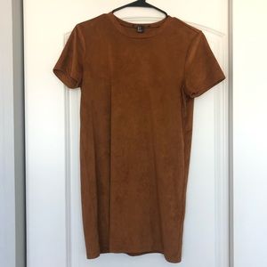 Suede T-shirt dress